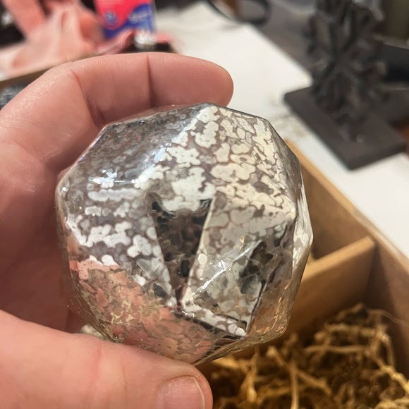 Mercury blown glass dipped silver mercury ornaments set of 4 Pottery Barn. 3.5” - Picture 3 of 8